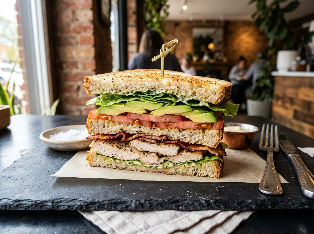 Gourmet chicken club sandwich